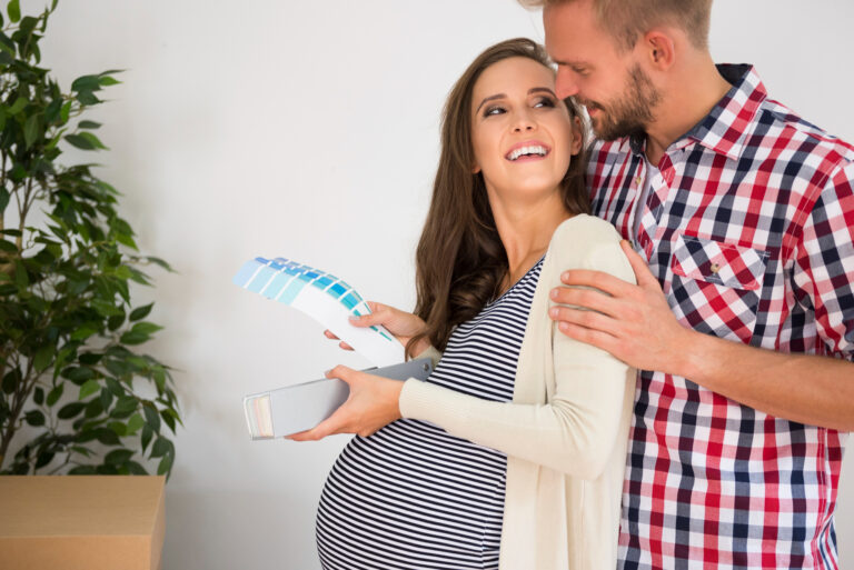 Couple making decision about baby's room color